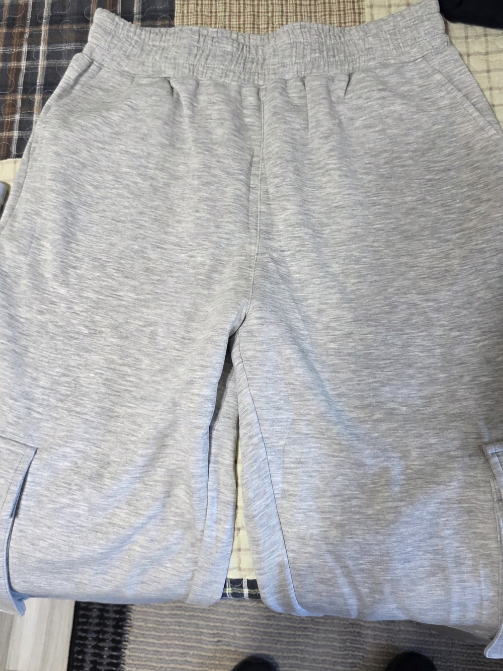 White Birch Heather Gray Elastic Waist Lounge Pants Cargo Womens Medium